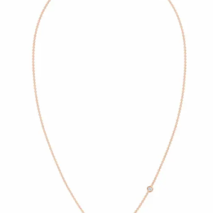 Golden Bond Round Halo Diamond Necklace 0.40 Carat